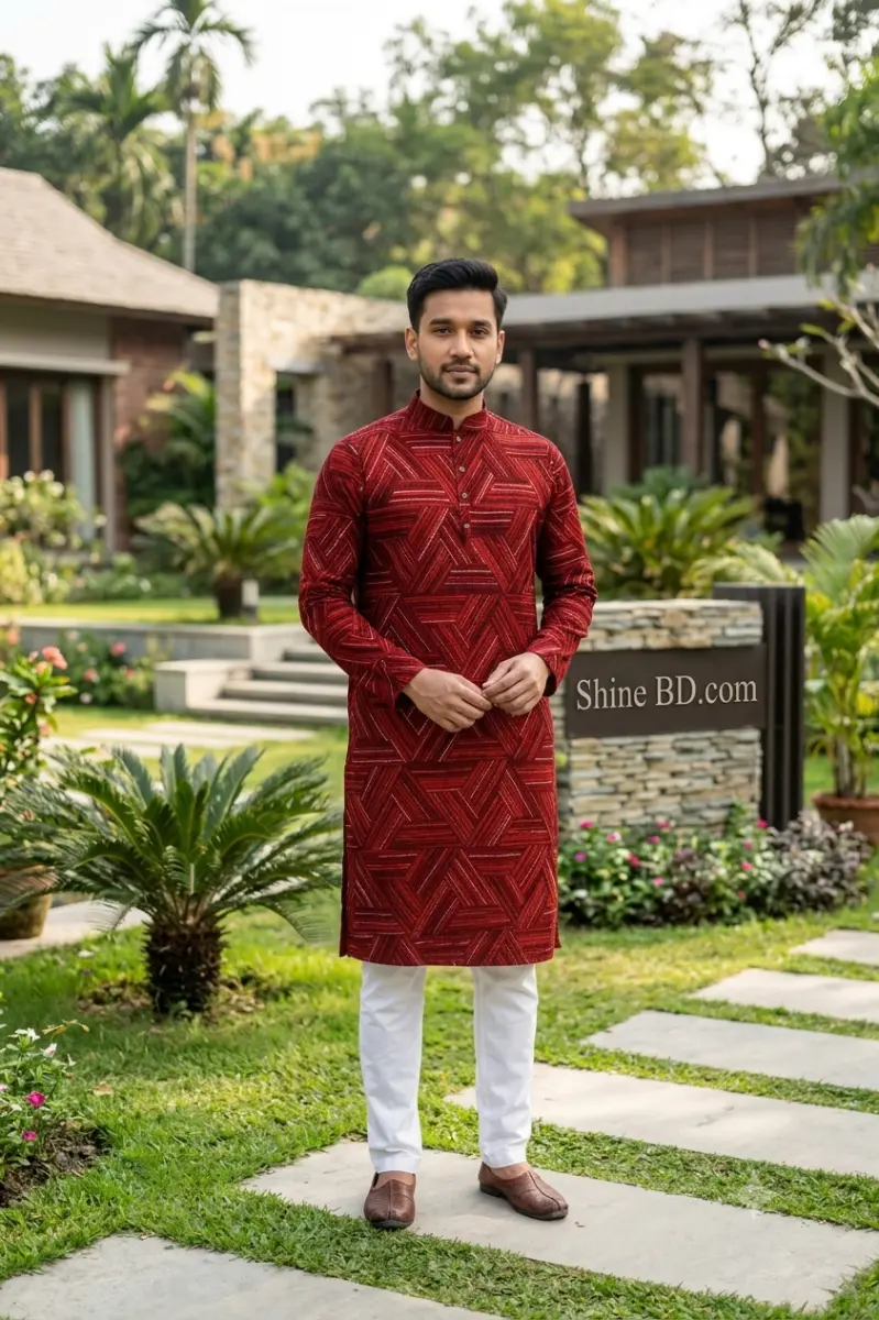 Premium Cotton Print Panjabi