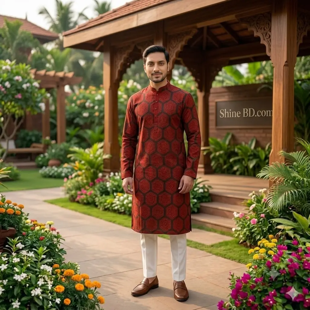 Premium Cotton Print Panjabi