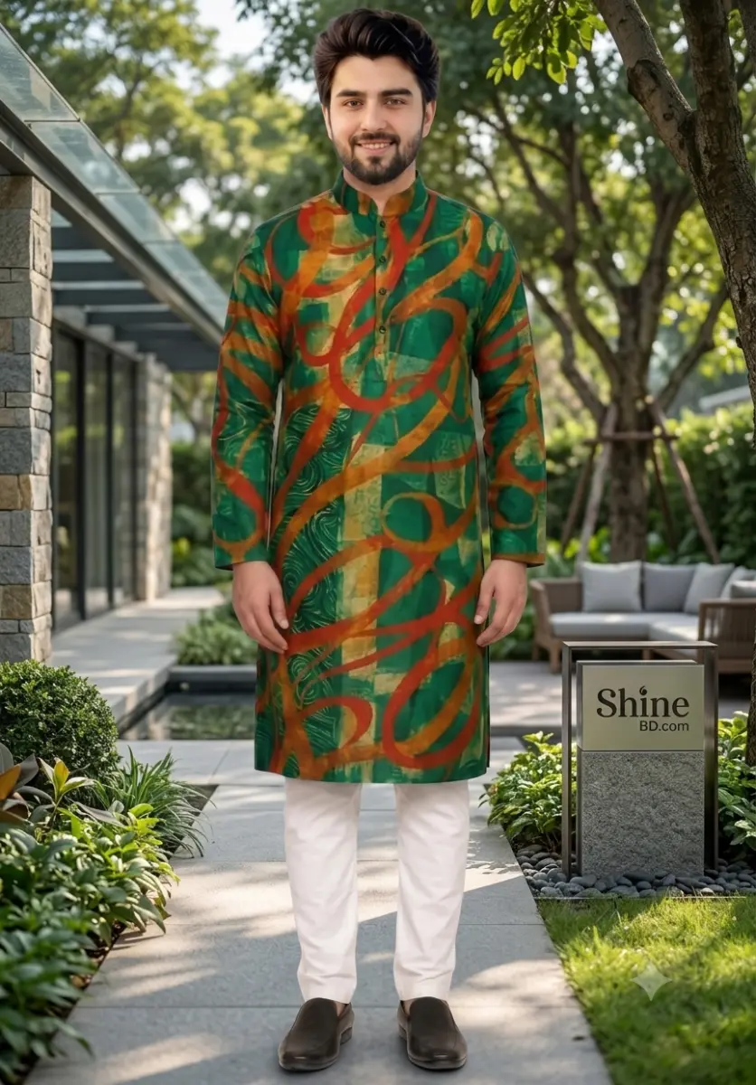 Premium Cotton Print Panjabi