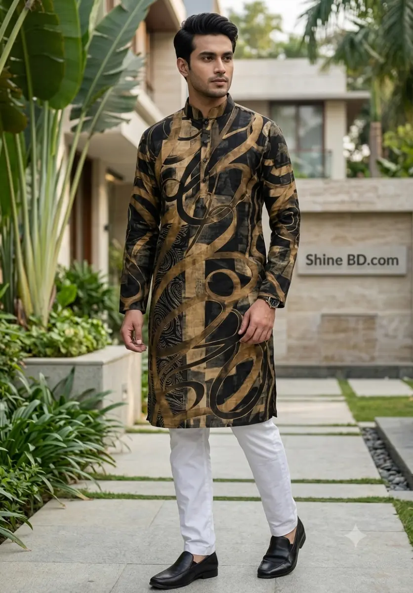 Premium Cotton Print Panjabi