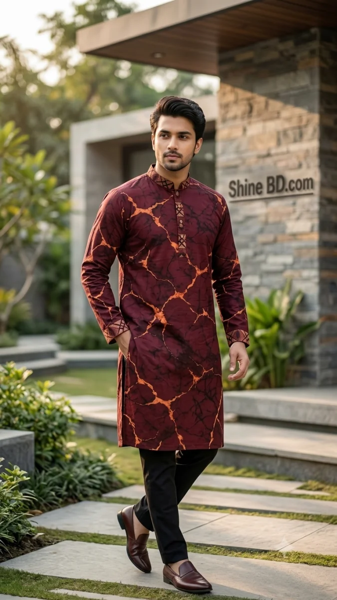 Premium Cotton Print Panjabi
