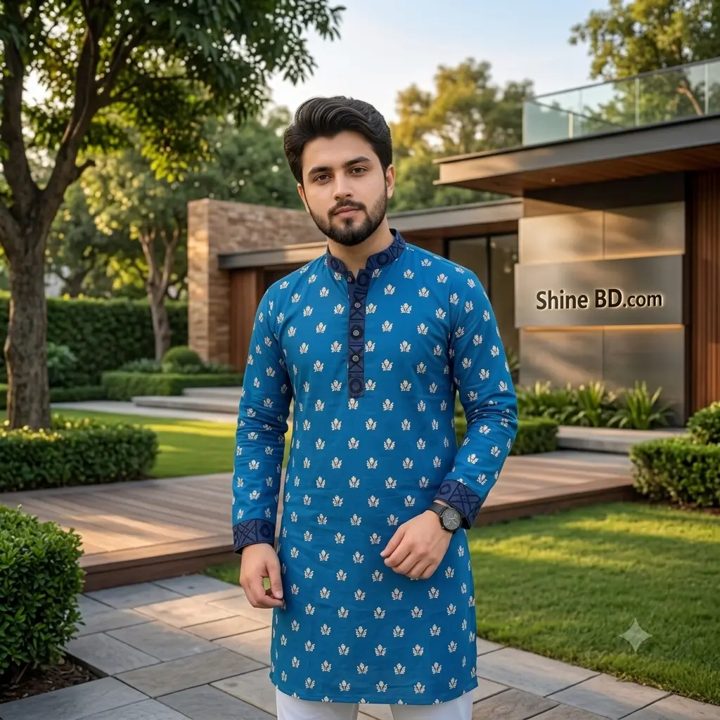 Premium Cotton Print Panjabi