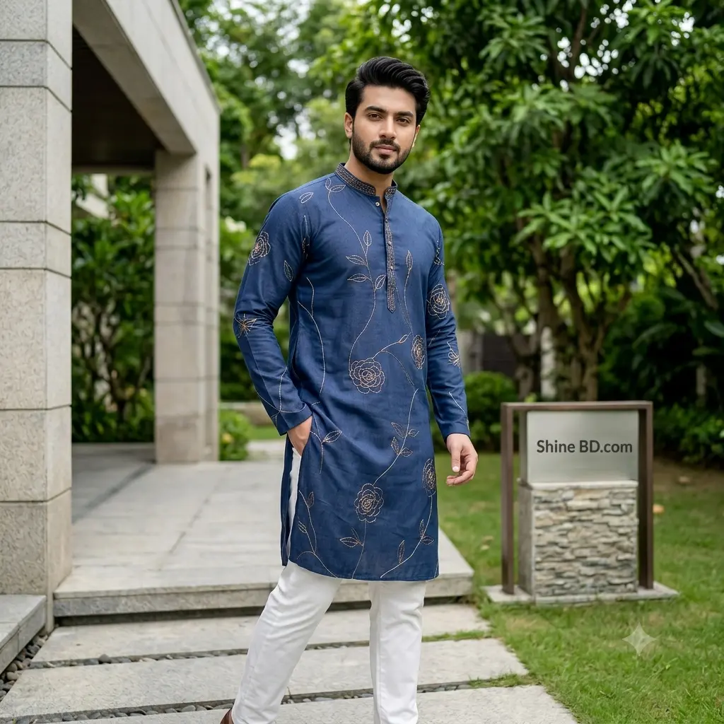 Premium Cotton Print Panjabi