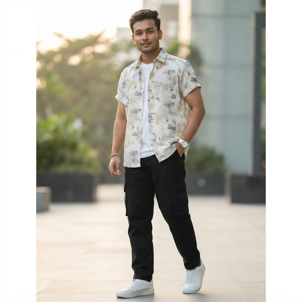 Digital Printed Premium Half Sleeve Shirt