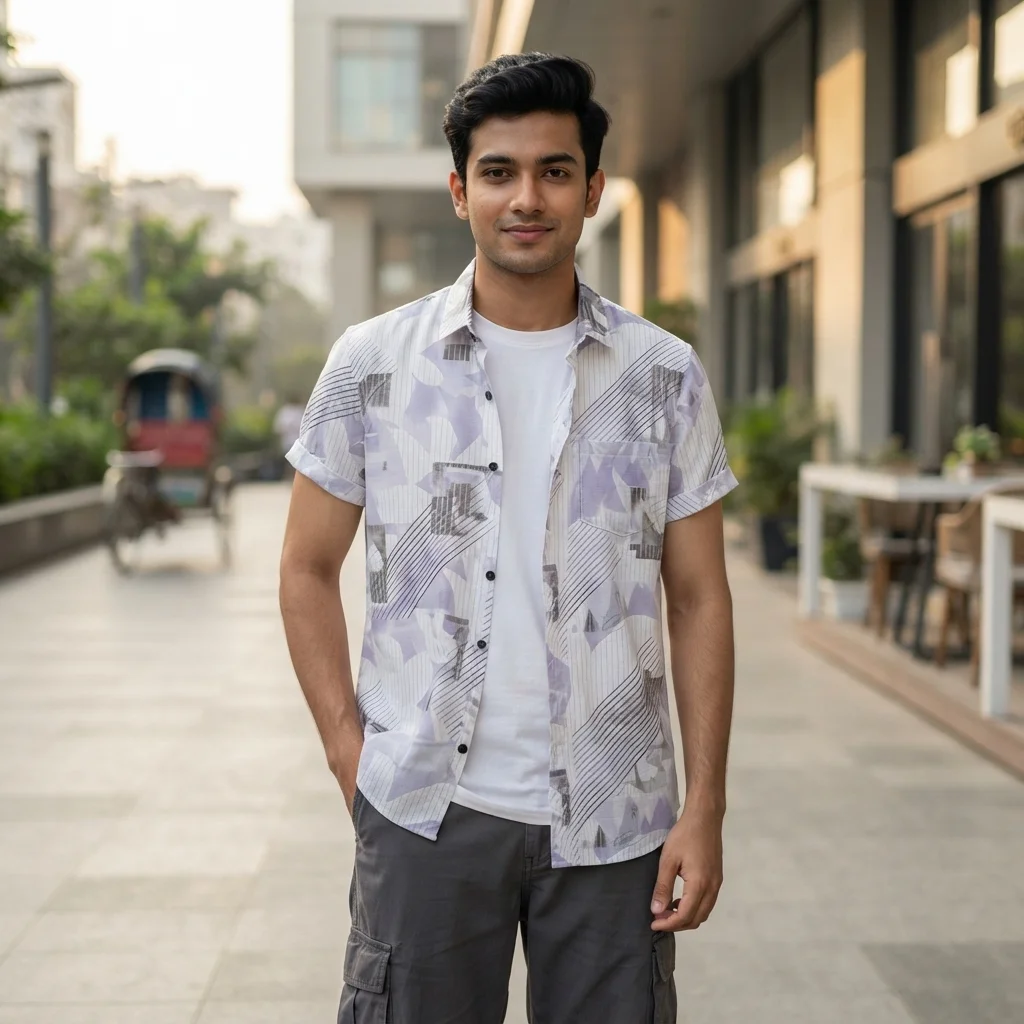 Digital Printed Premium Half Sleeve Shirt