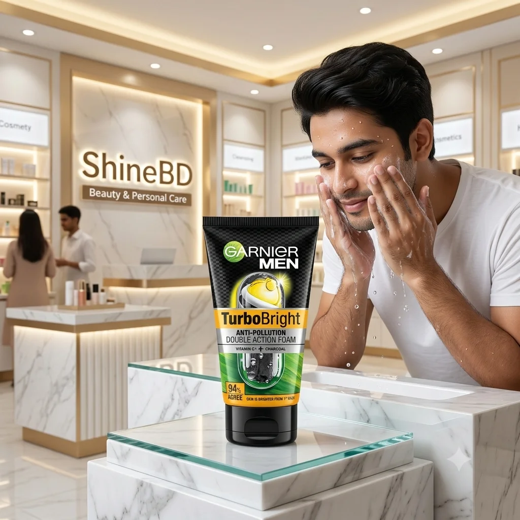 Garnier Men TurboBright Anti-Pollution Double Action Face Wash