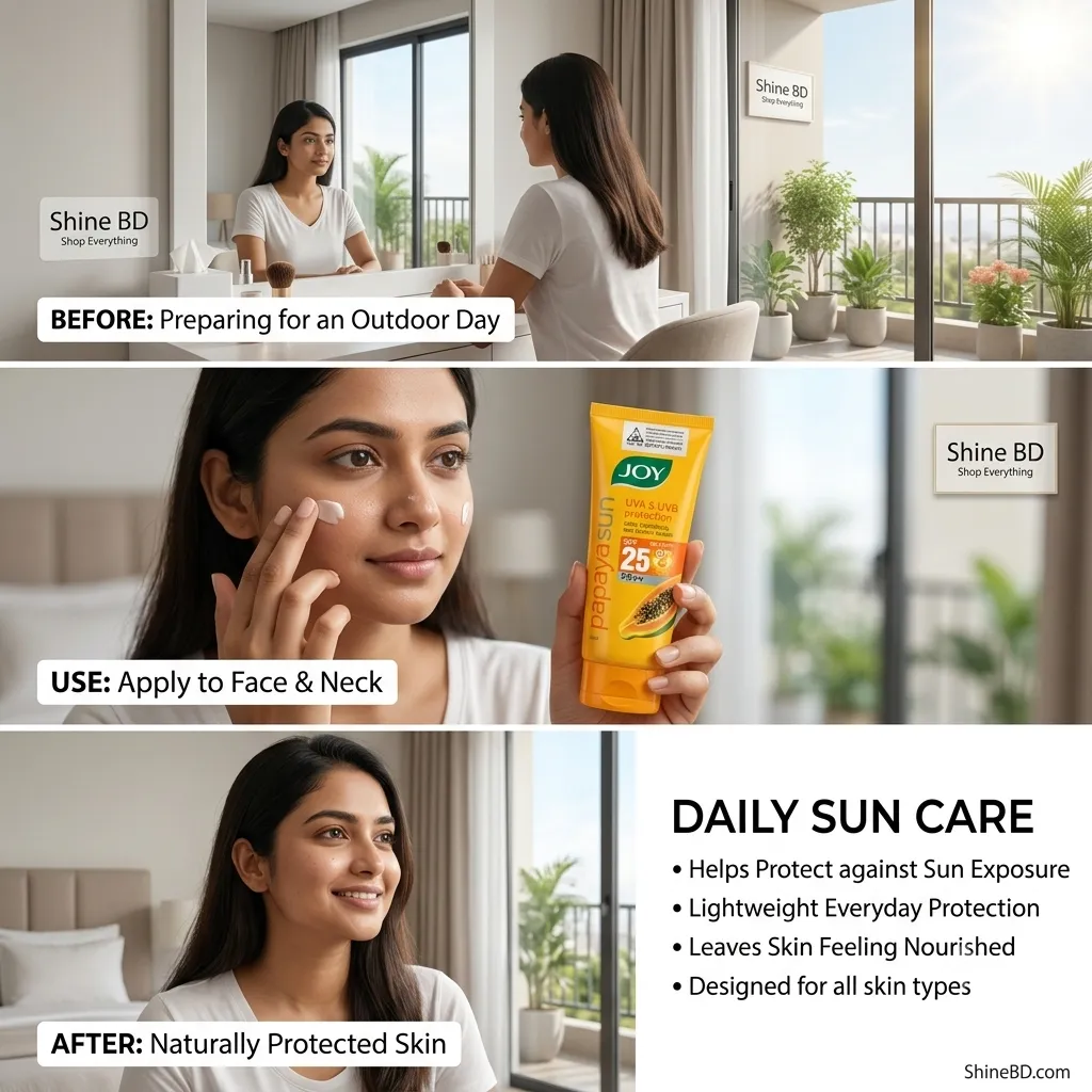Joy Papaya Sun UVA & UVB Protection Daily Nourishing Sun Screen Cream (SPF 25 PA++)