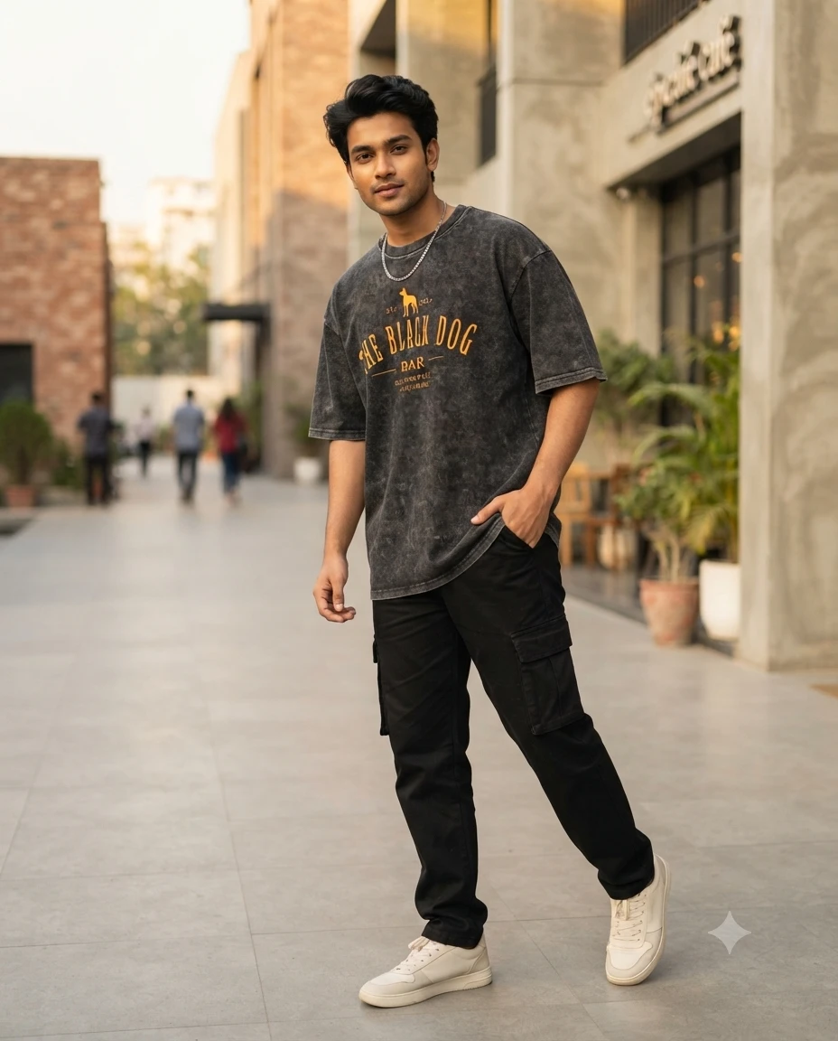 Premium Acid Wash Drop Shoulder TShirt