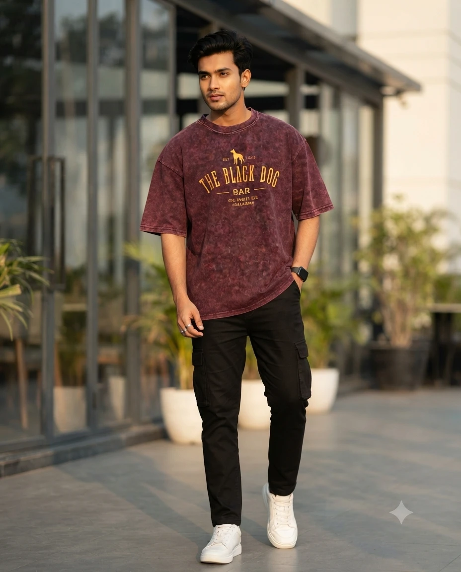 Premium Acid Wash Drop Shoulder TShirt