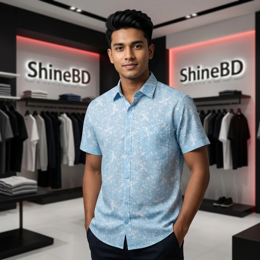 Pure Cotton Half Sleeve Print Shirt