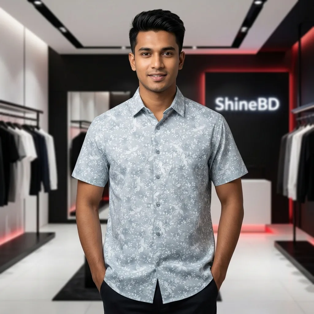 Pure Cotton Half Sleeve Print Shirt