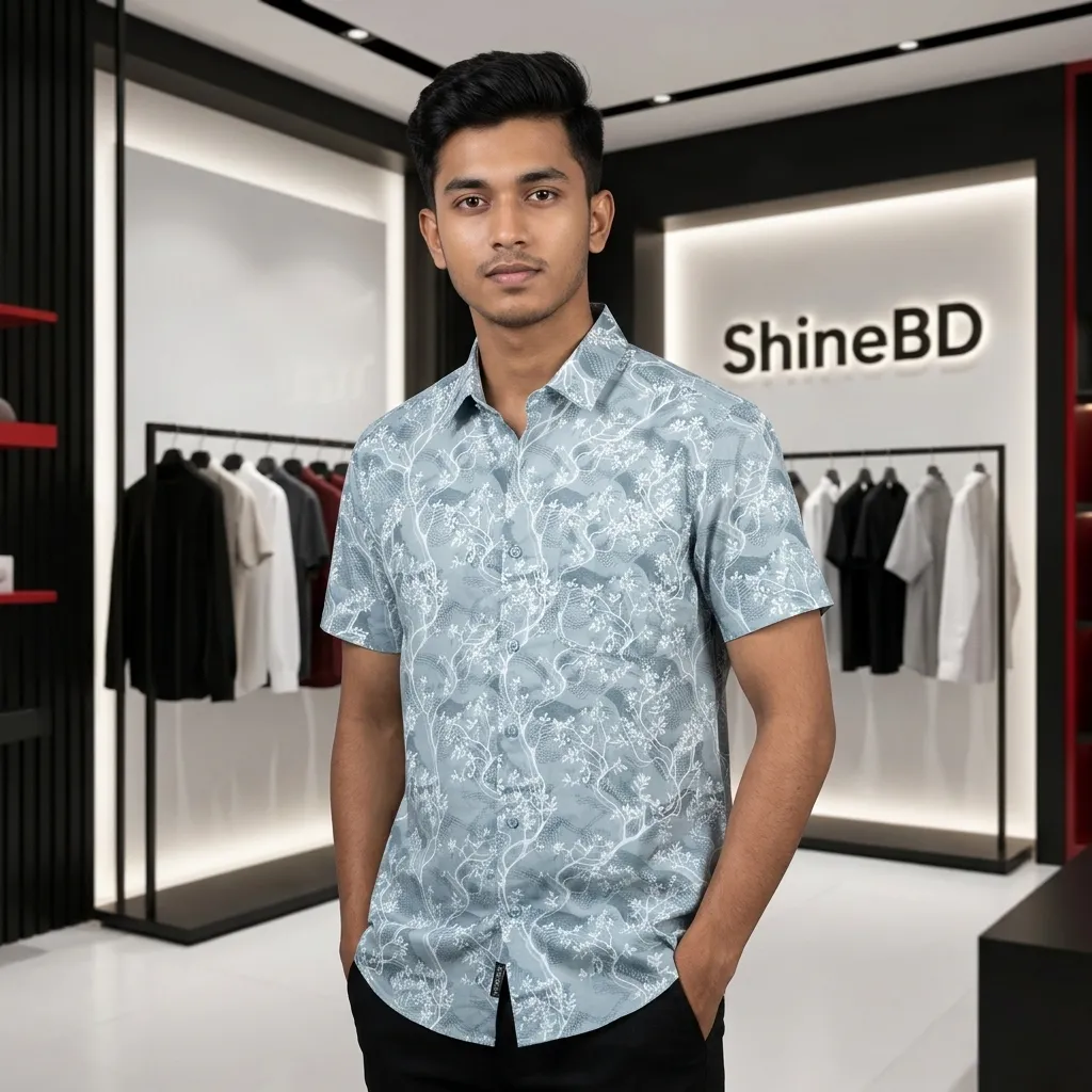 Pure Cotton Half Sleeve Print Shirt