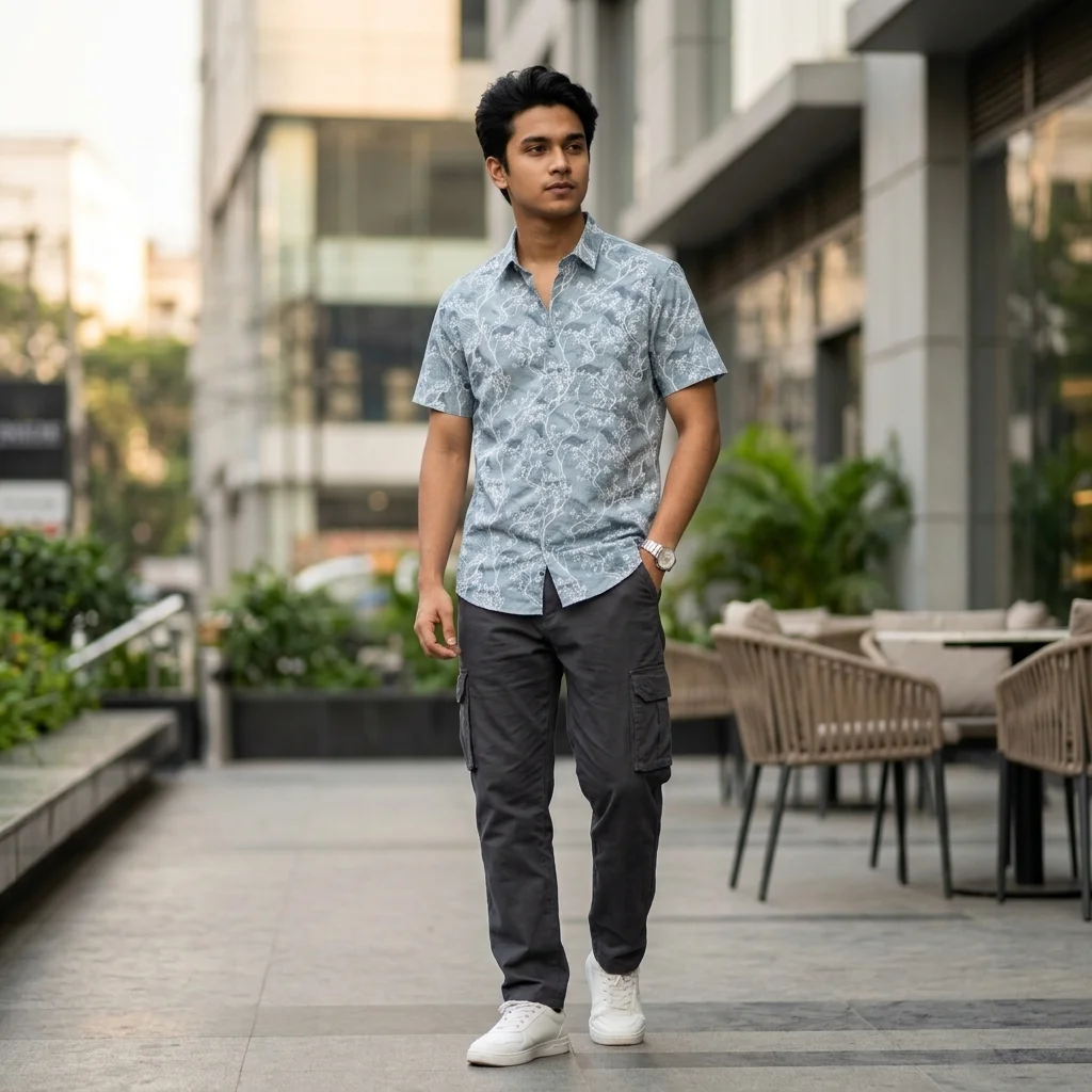 Pure Cotton Half Sleeve Print Shirt