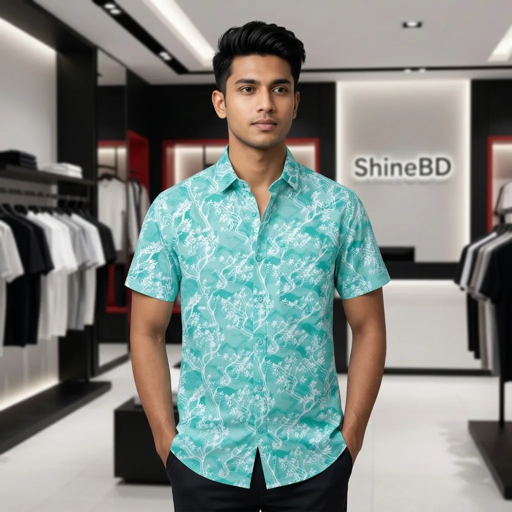 Pure Cotton Half Sleeve Print Shirt