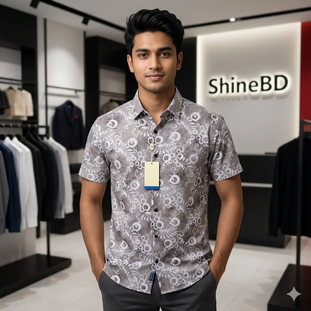 Pure Cotton Half Sleeve Print Shirt for Men's