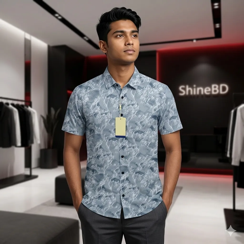 Pure Cotton Half Sleeve Print Shirt for Men's