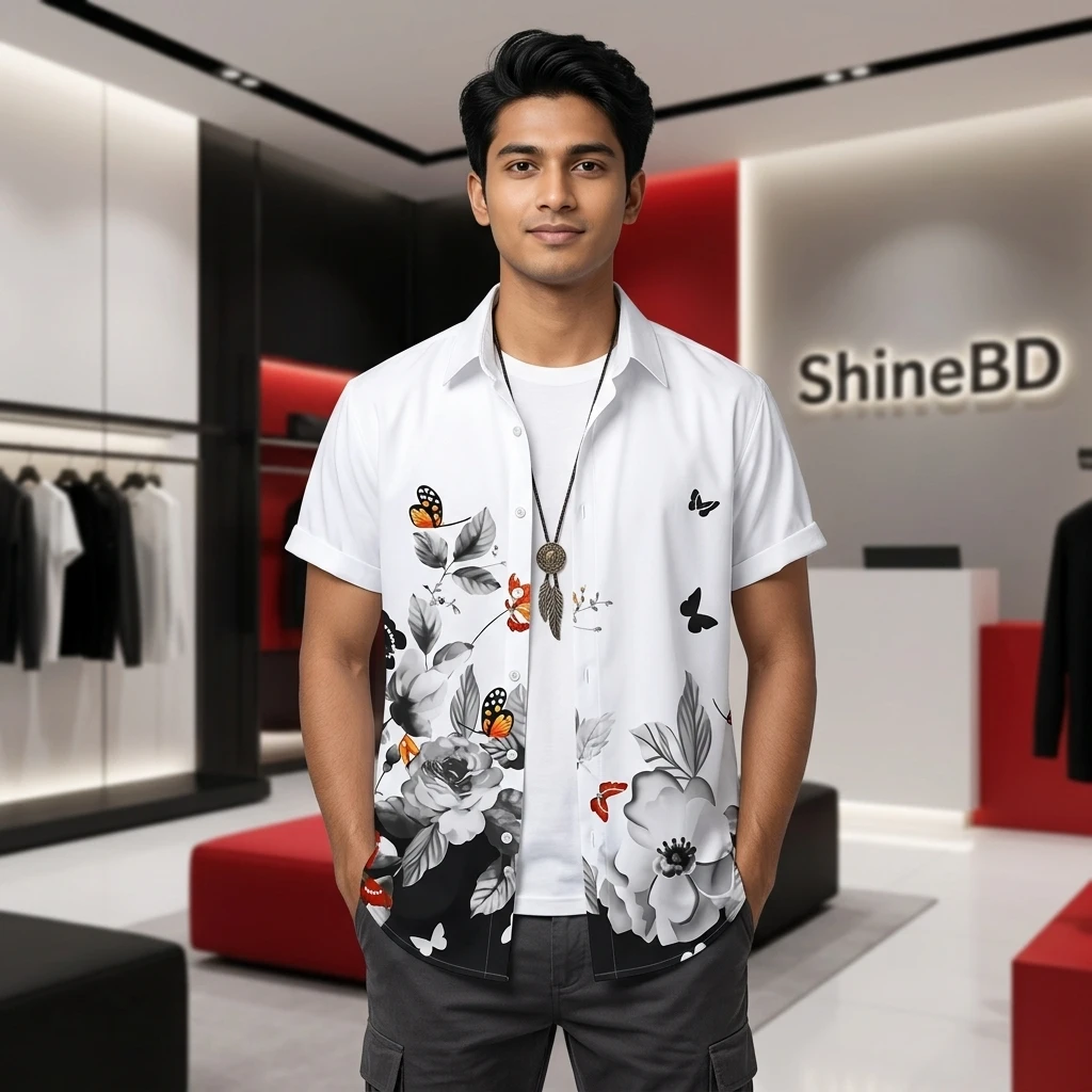 Half Sleeve Cotton Shirt For Men