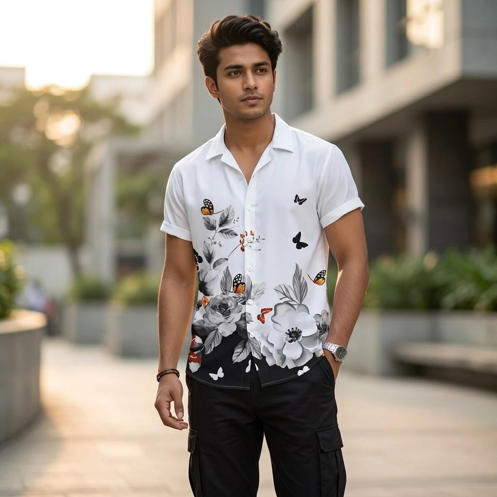 Half Sleeve Cotton Shirt For Men