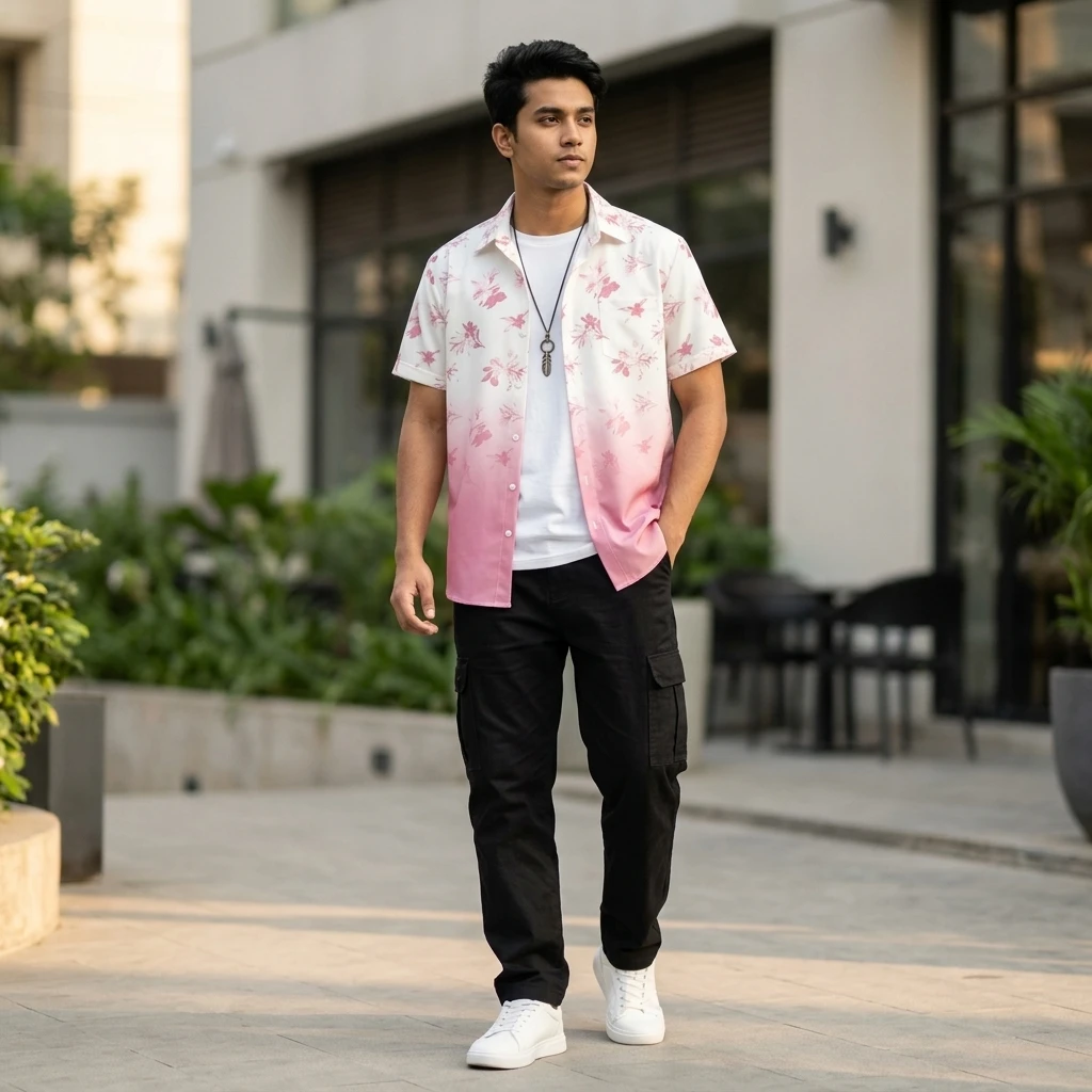 Half Sleeve Cotton Shirt For Men