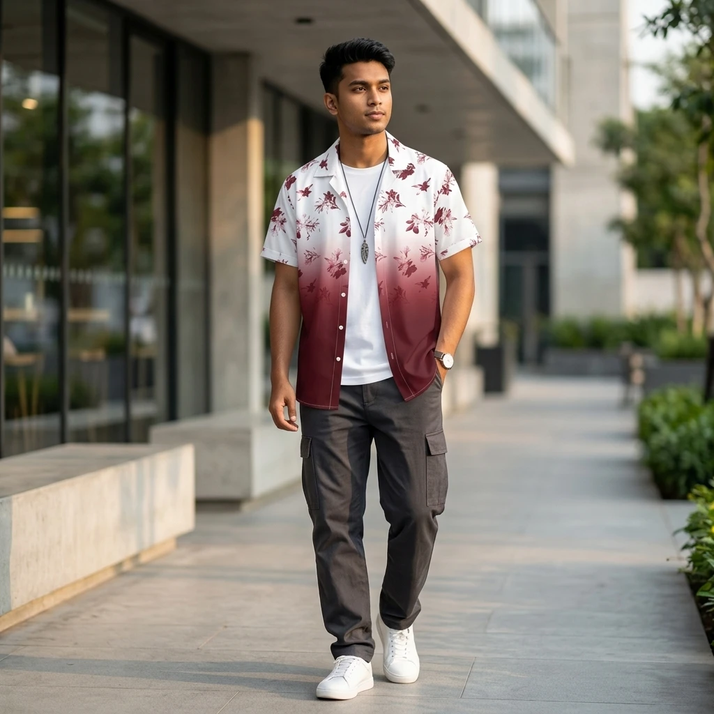 Half Sleeve Cotton Shirt For Men