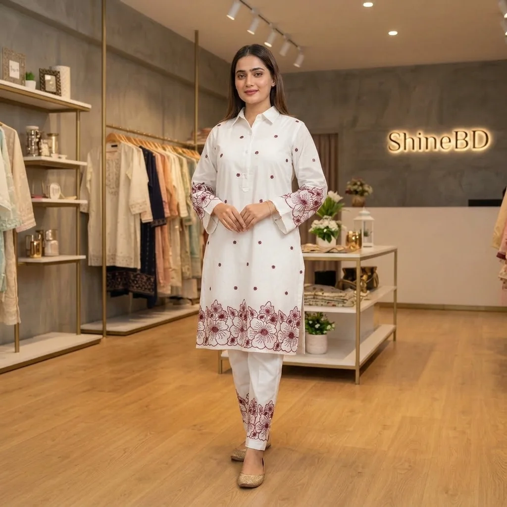 stylish Embroidery Two Piece Co-Ord Set