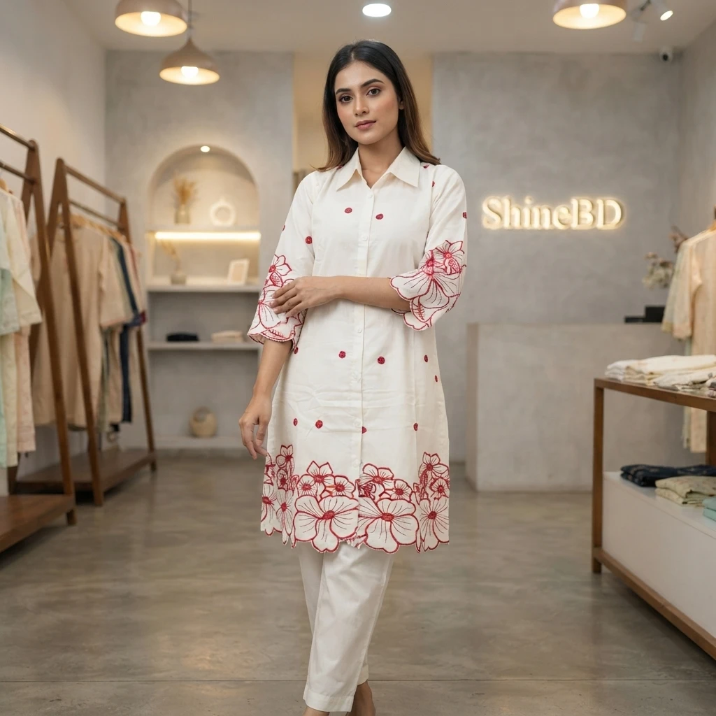 stylish Embroidery Two Piece Co-Ord Set
