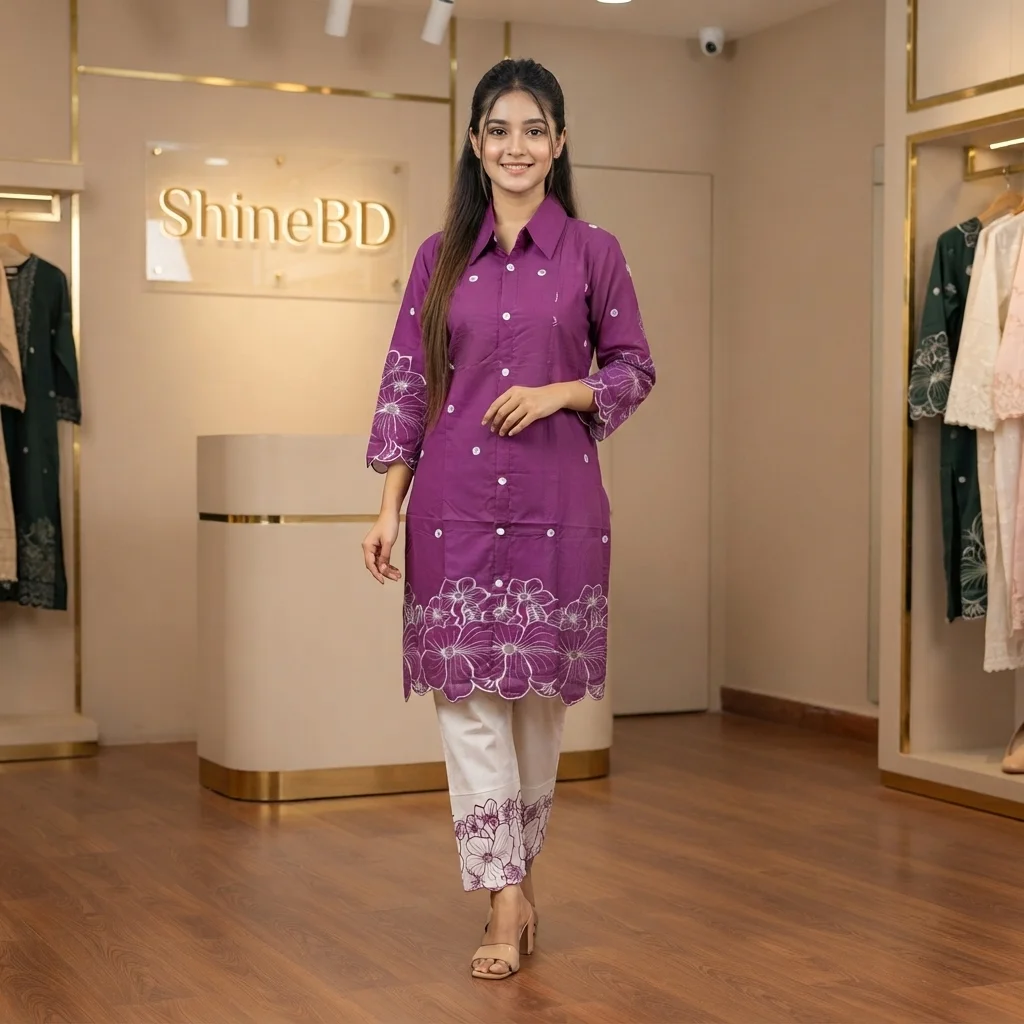 stylish Embroidery Two Piece Co-Ord Set