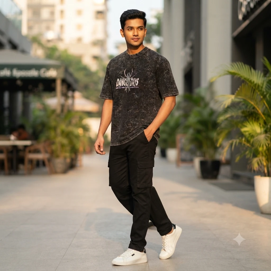 Premium Acid Wash Drop Shoulder TShirt