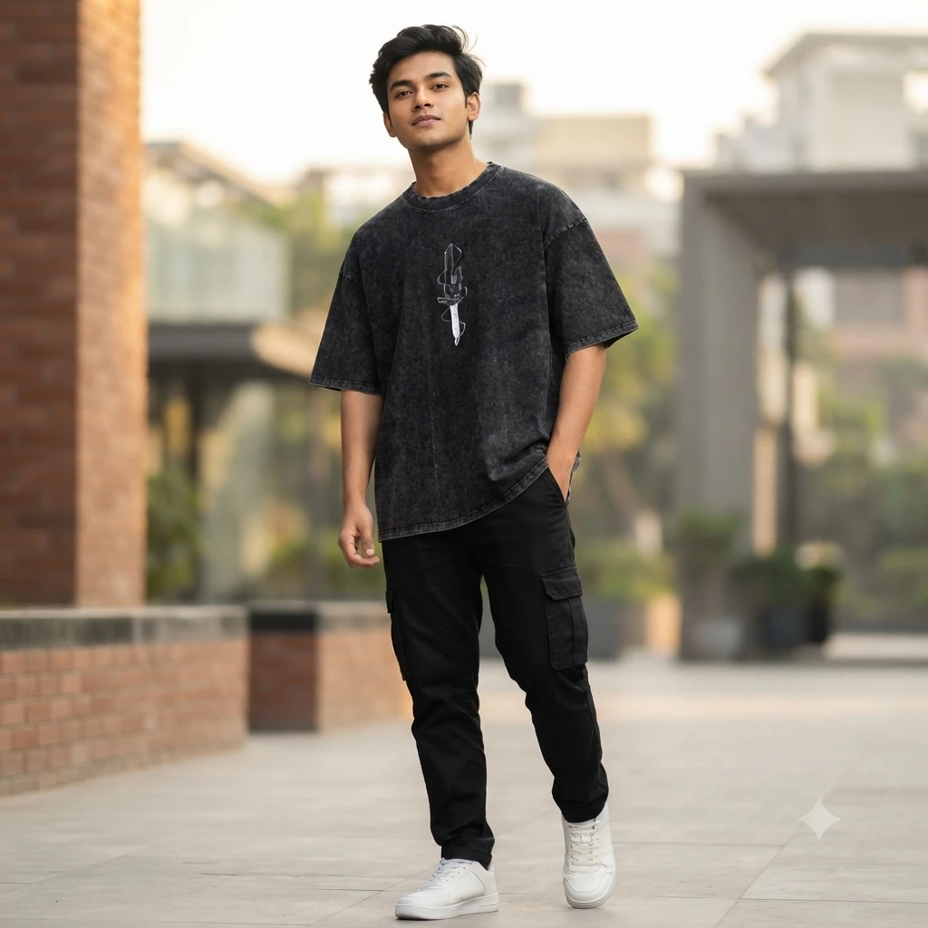 Premium Acid Wash Drop Shoulder TShirt