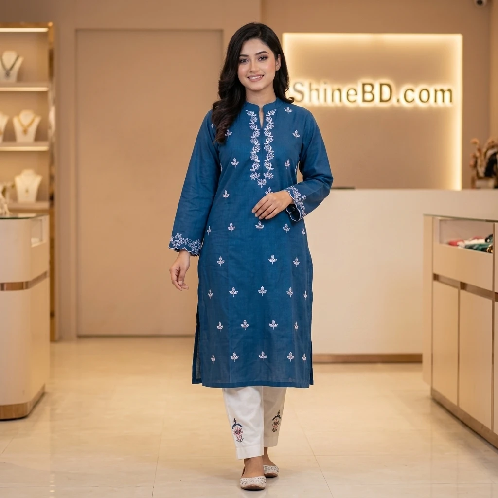 Cotton Embroidery Two Piece