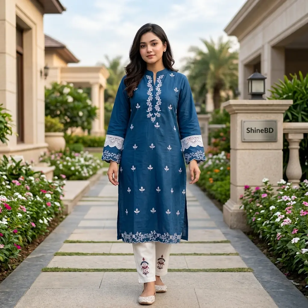 Cotton Embroidery Two Piece