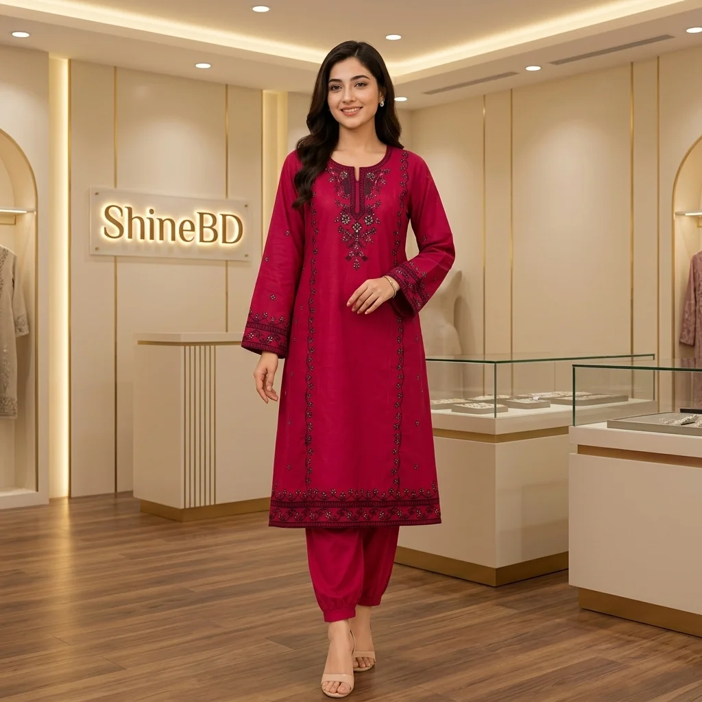 Linen Embroidery Two Piece