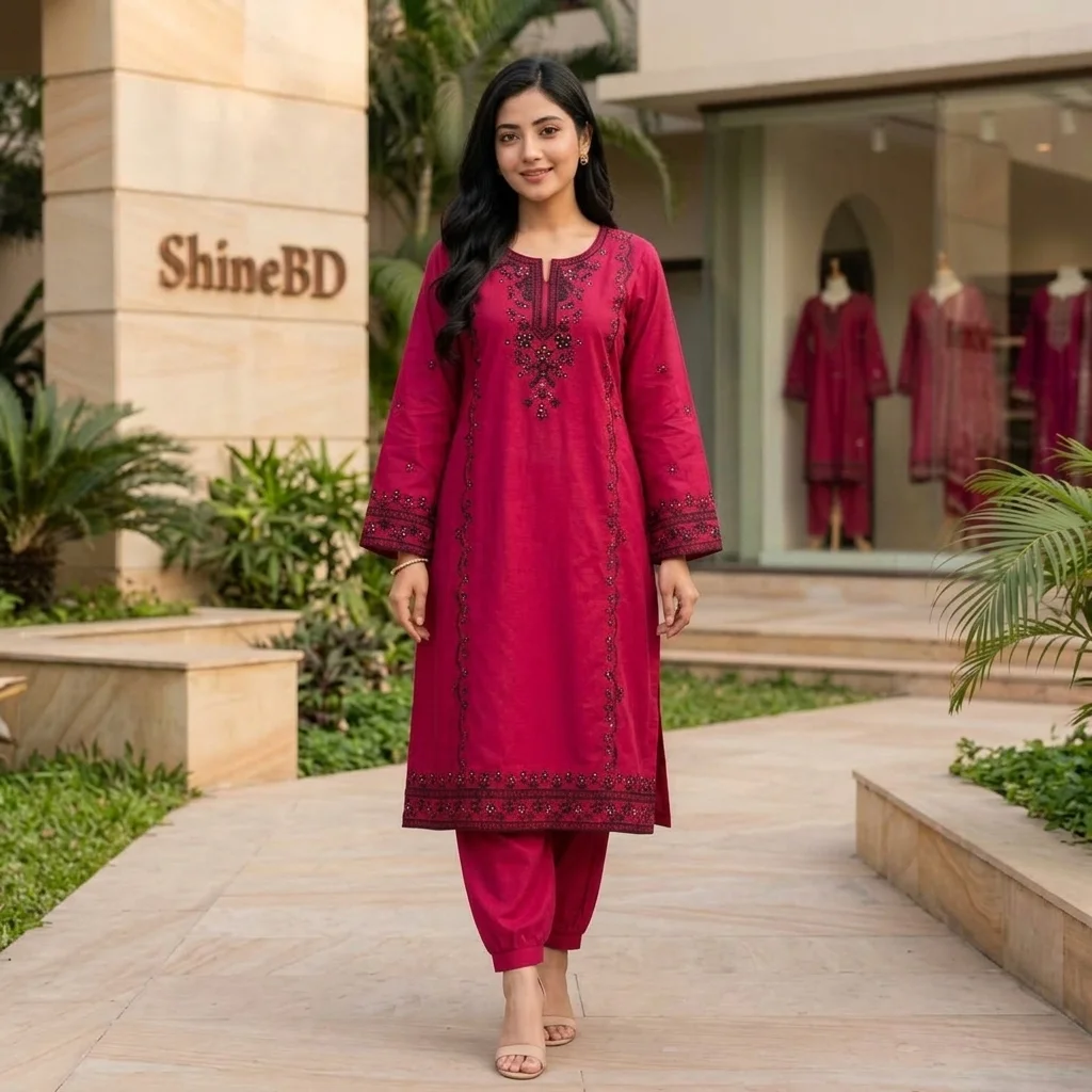 Linen Embroidery Two Piece