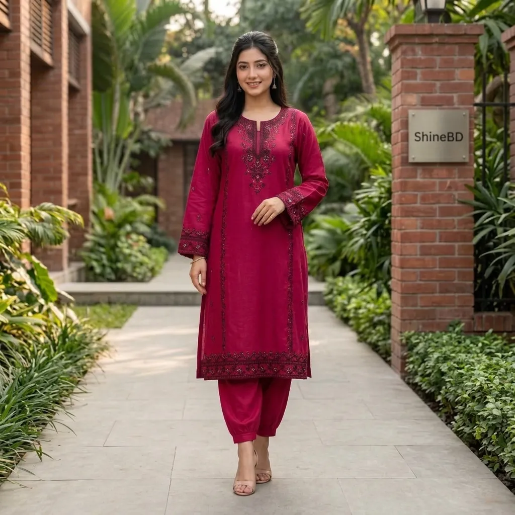 Linen Embroidery Two Piece