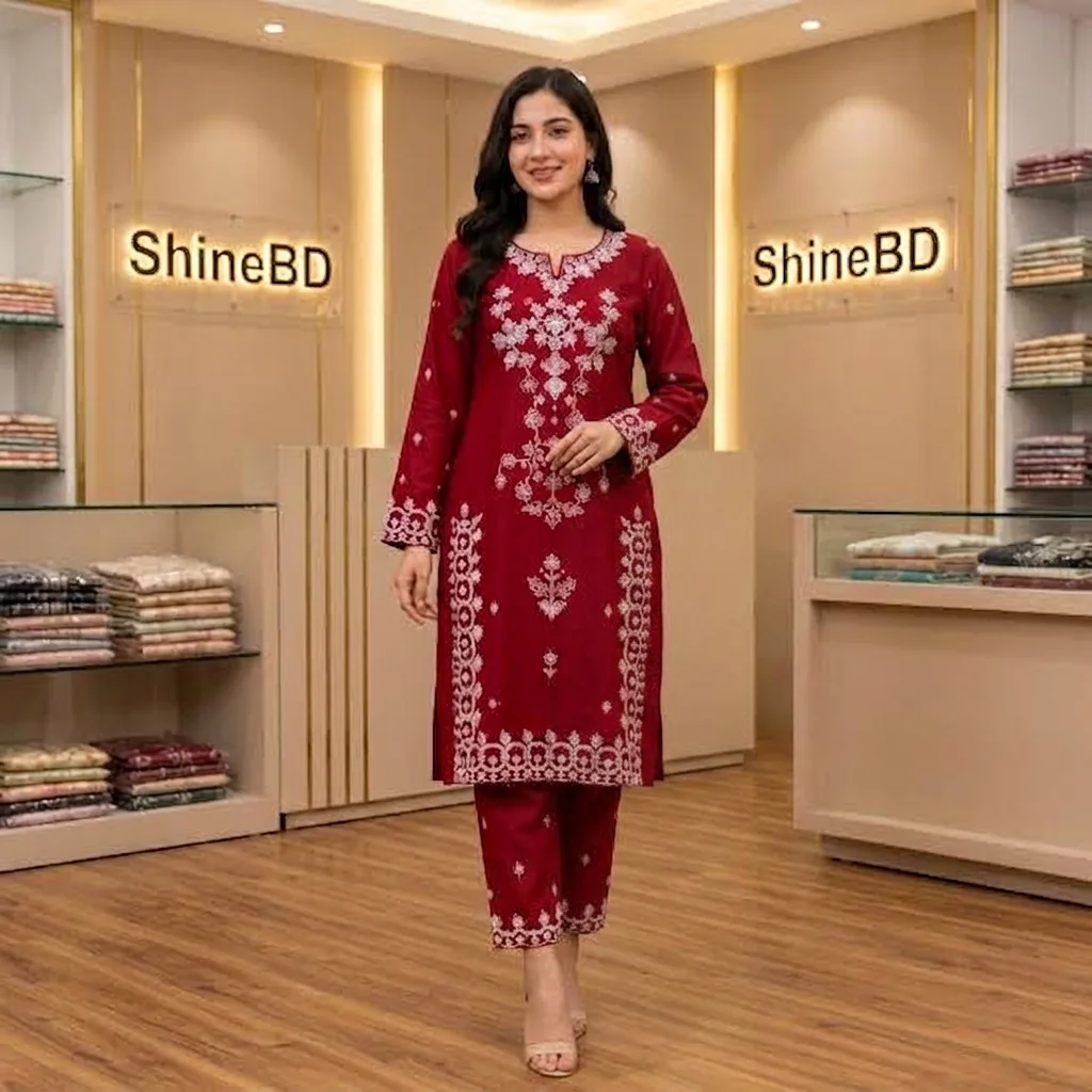 Linen Embroidery Two Piece