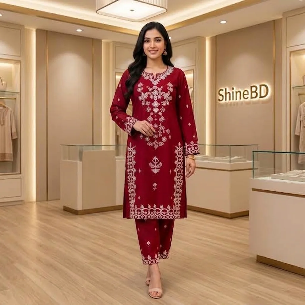 Linen Embroidery Two Piece
