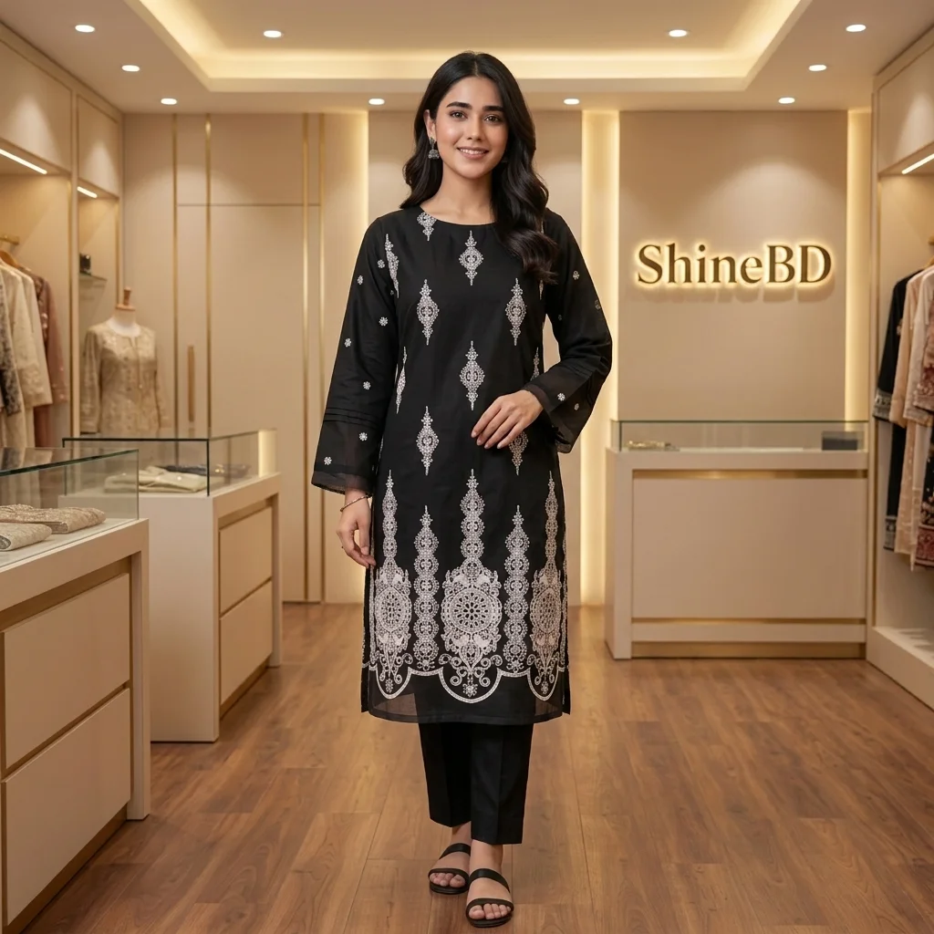 Cotton Embroidery Two Piece