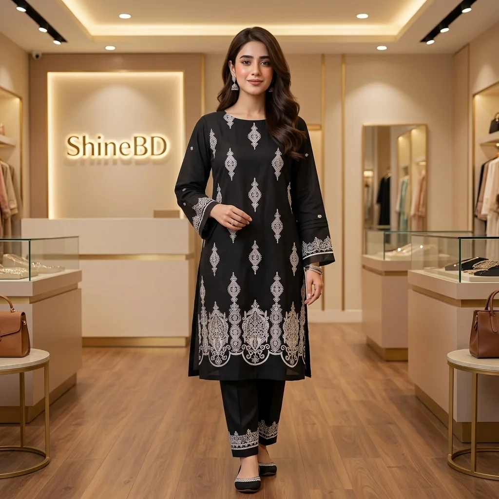 Cotton Embroidery Two Piece