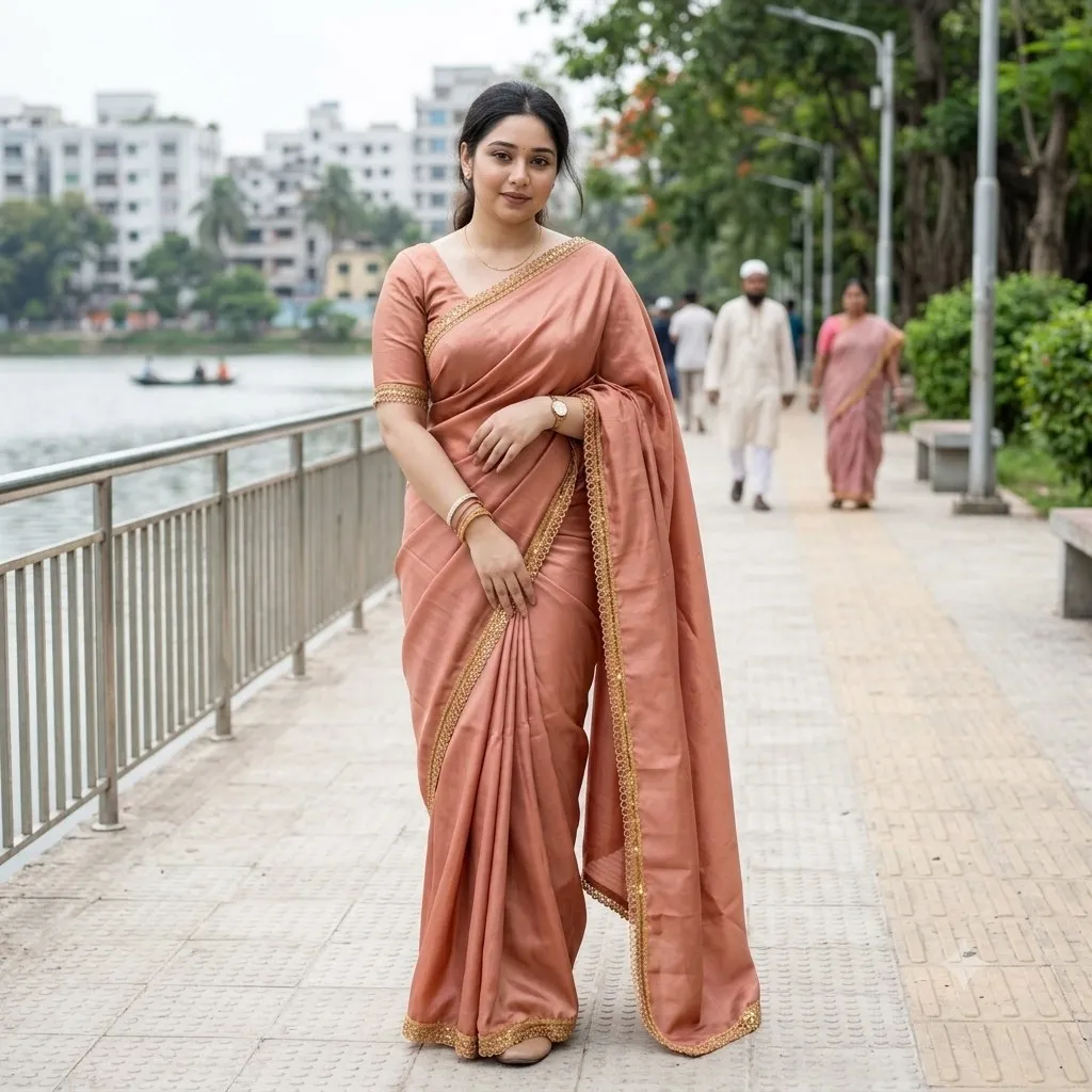 Indian Tuba Lama Silk saree