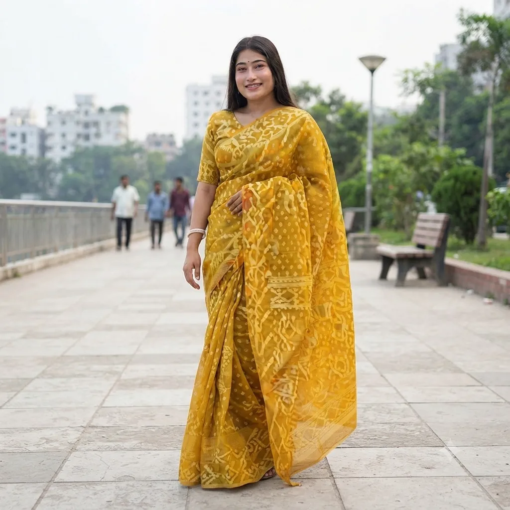 Virul Jamdani Saree with Blause pcs