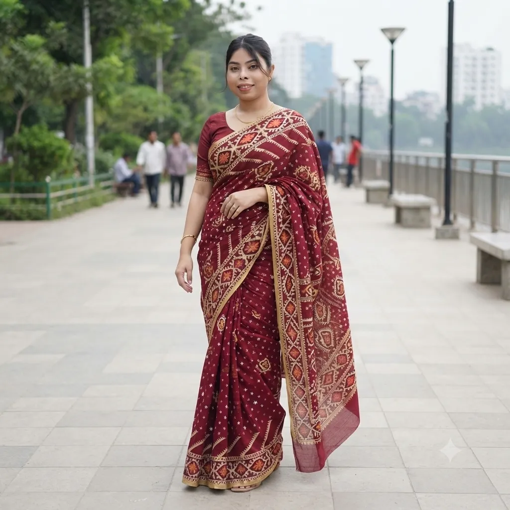 Virul Jamdani Saree with Blause pcs