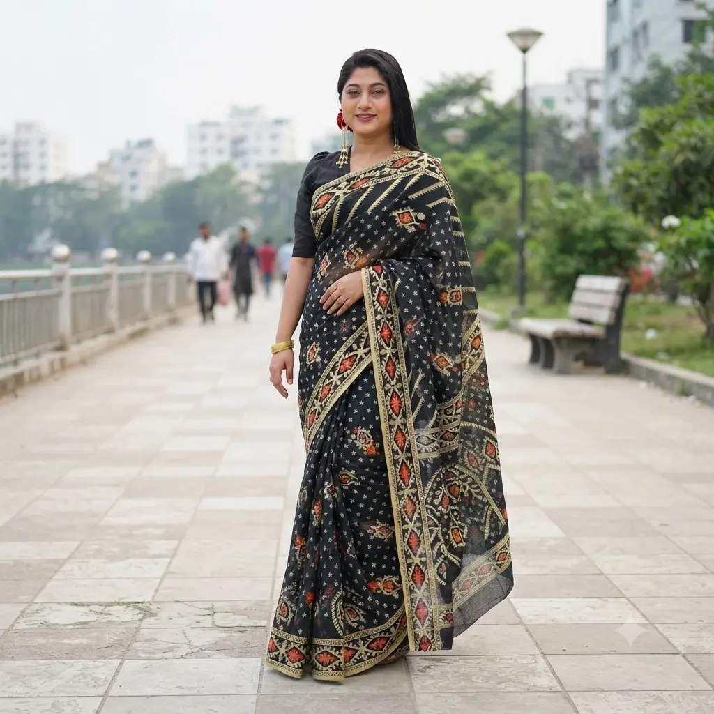 Virul Jamdani Saree with Blause pcs