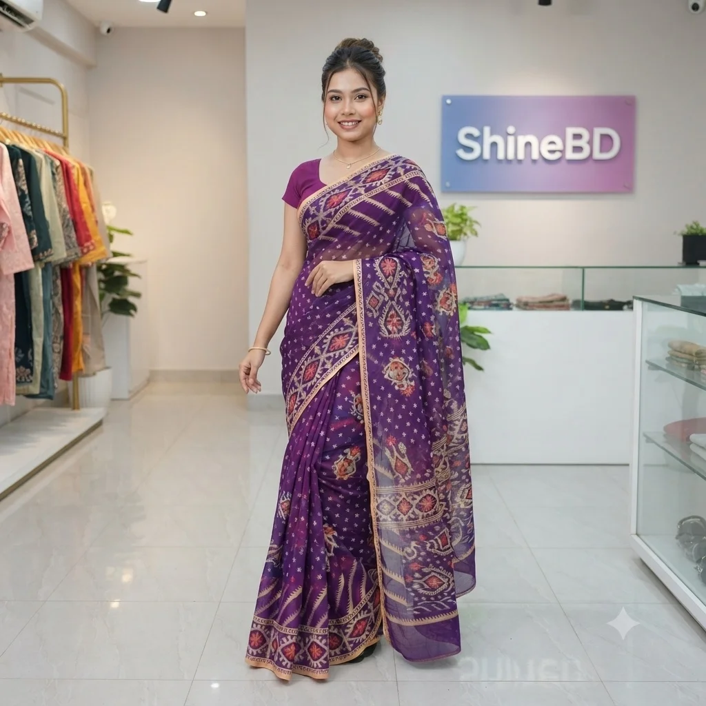 Virul Jamdani Saree with Blause pcs