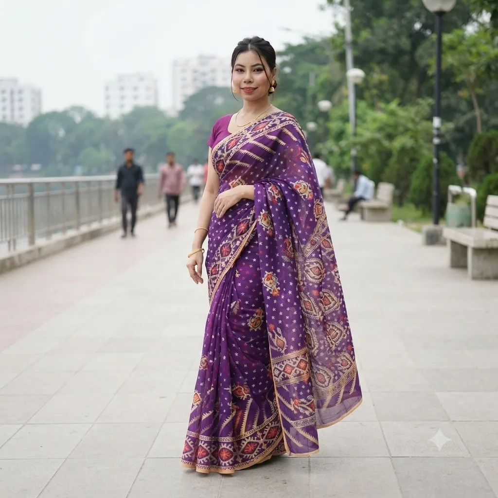 Virul Jamdani Saree with Blause pcs