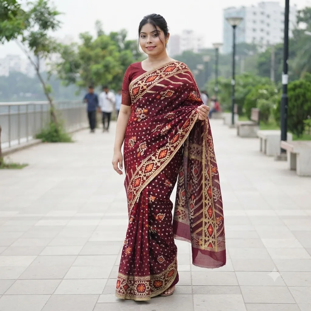 Virul Jamdani Saree with Blause pcs