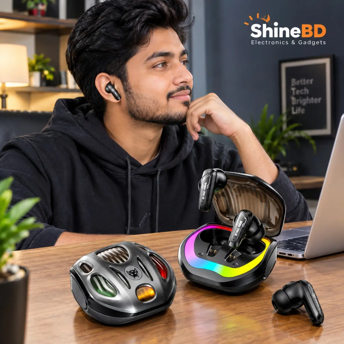 RECRSI RE-HG24 ANC & ENC Gaming Earbuds | Low Latency, Active Noise Cancellation, Crystal-Clear Calls & Immersive Sound