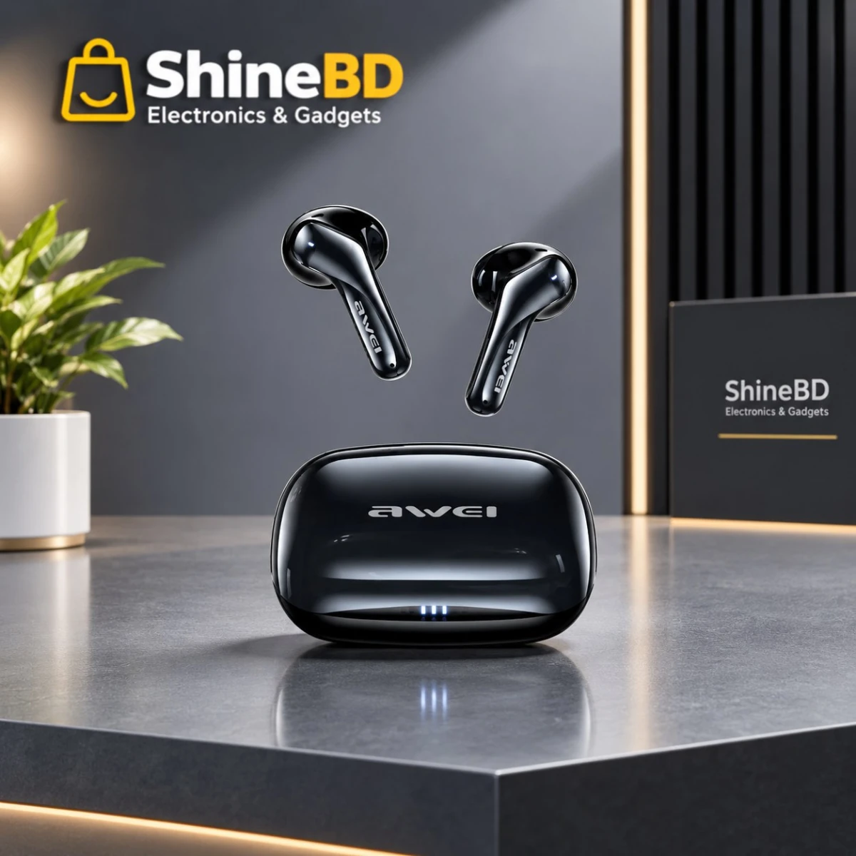 Awei T230 ANC Pro True Wireless Earbuds – Bluetooth 6.0 Active & Environmental Noise Cancelling Earphones with 300mAh Charging Case
