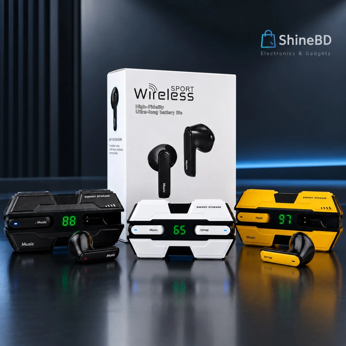 K8 Sport True Wireless Earbuds – In-Ear Bluetooth Earphones with Deep Bass, Touch Control, LED Digital Display & Secure Fit for Gym & Sports