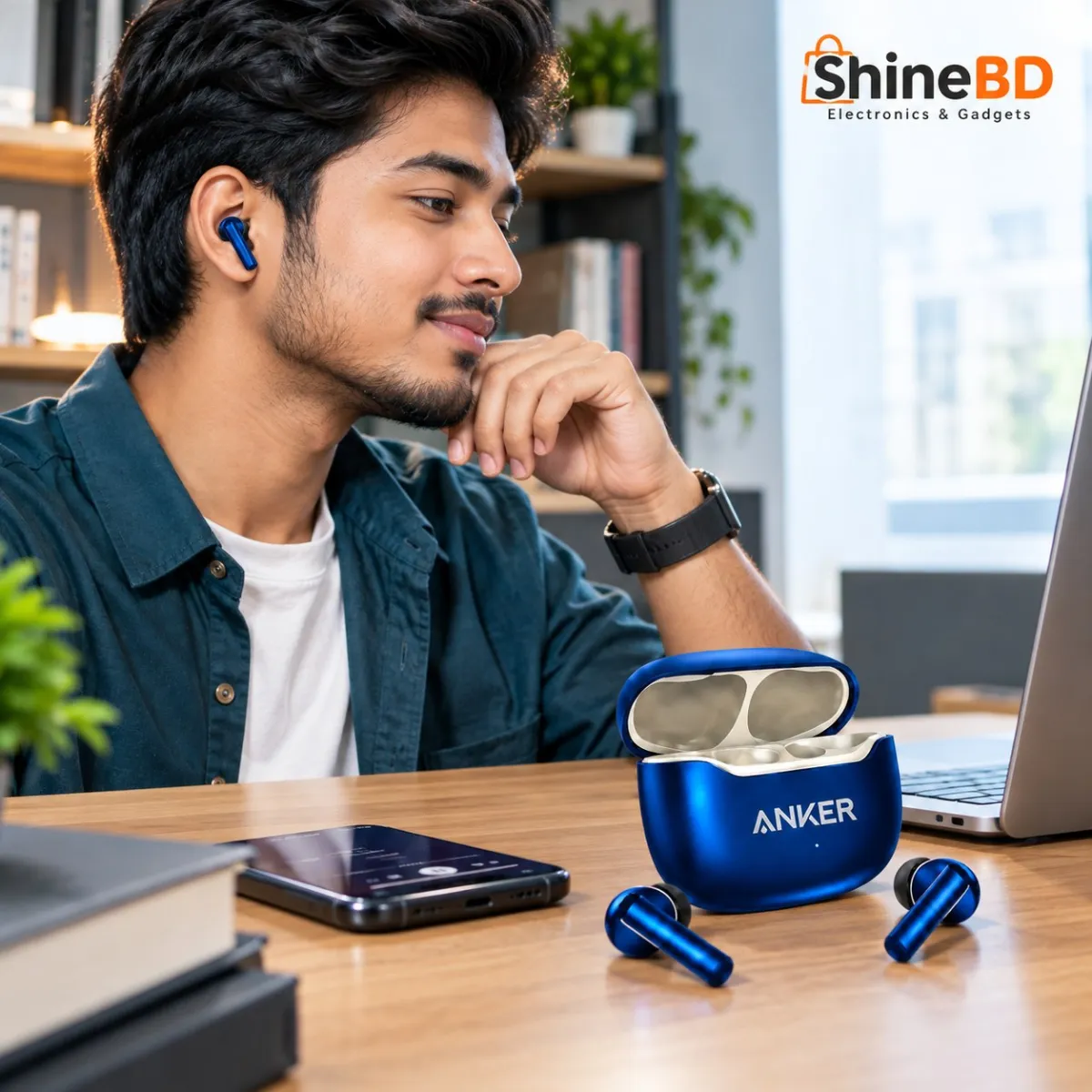 Anker TWS Wireless AC-100 Buds Pro – Hi-Res Audio Certified True Wireless Earbuds with ENC Noise Cancelling Mic, 40mm Drivers, 7H Playtime & 300mAh Case