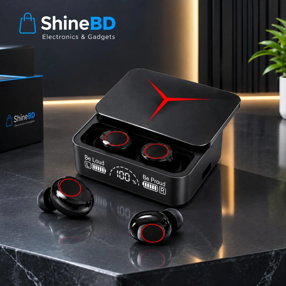 M90 Pro TWS True Wireless Earbuds – Bluetooth 5.3 Earphones with HiFi Stereo Bass, ENC Noise Cancellation & 1200mAh Power Bank Charging Case